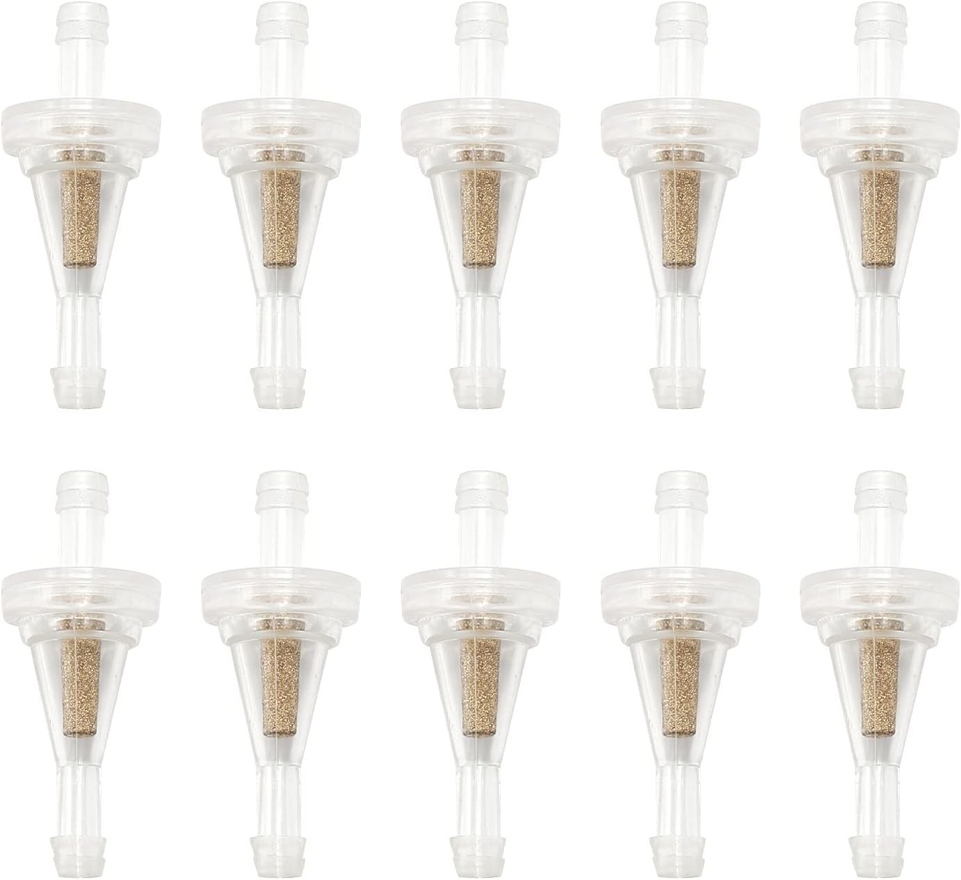 10Pcs 1/4 Inch Motorcycle Clear Gas Inline Fuel Filter Replacement for Dirt Bike