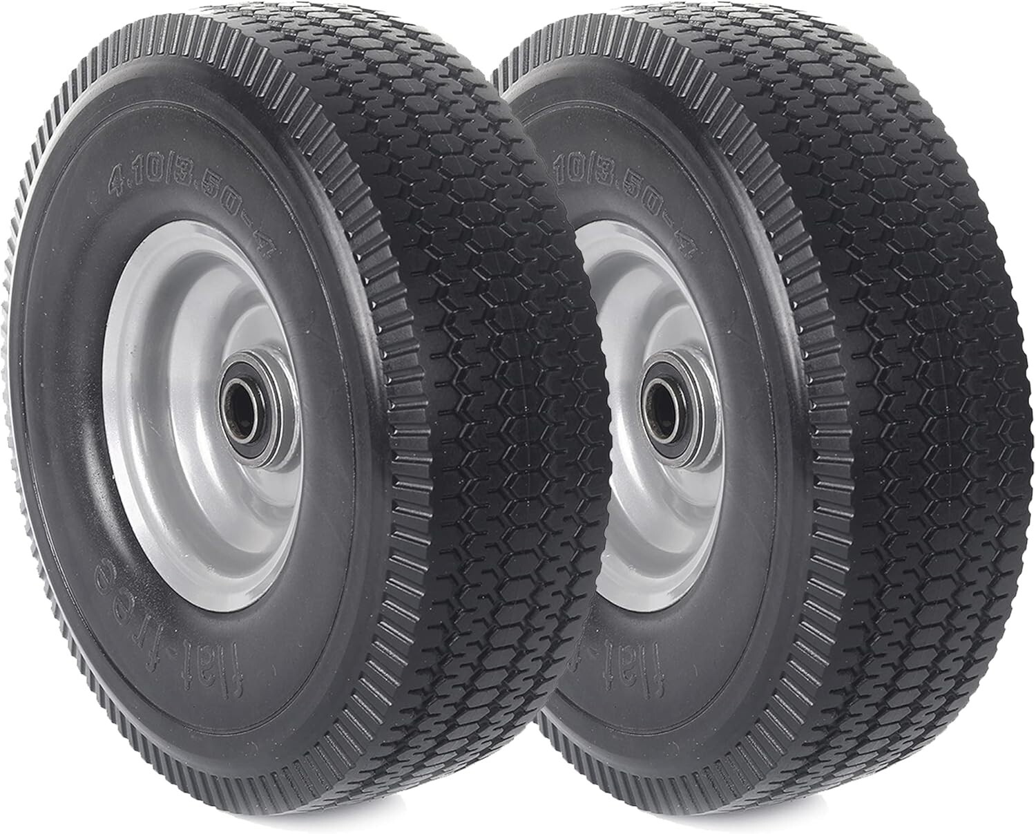 2-Pack 10-Inch Flat-Free Tire Replacement for Hand Trucks & Utility Equipment