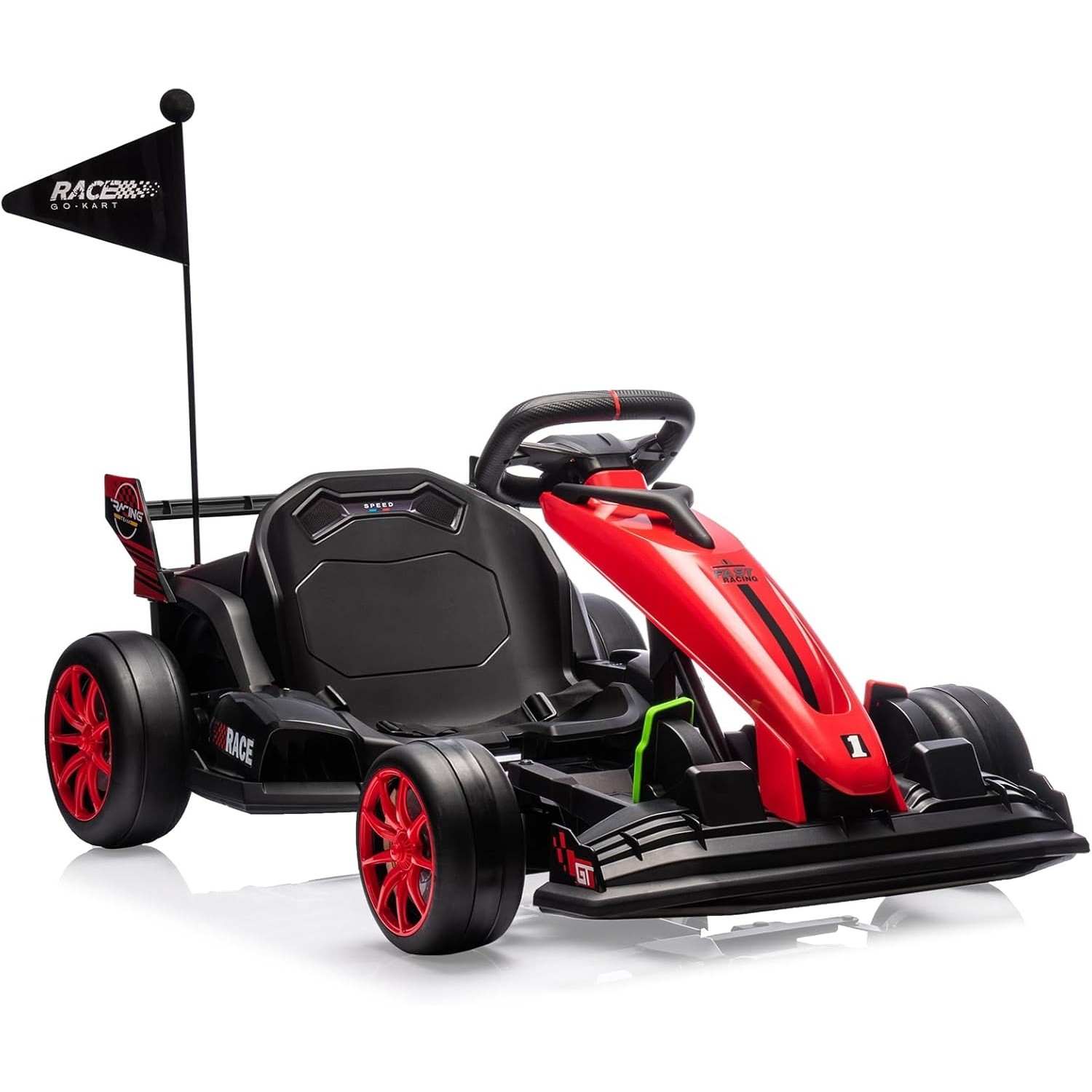 24V Electric Go Kart for Kids, Drift Kart with Dual 200W Motors, 7.5MPH, Age 6+
