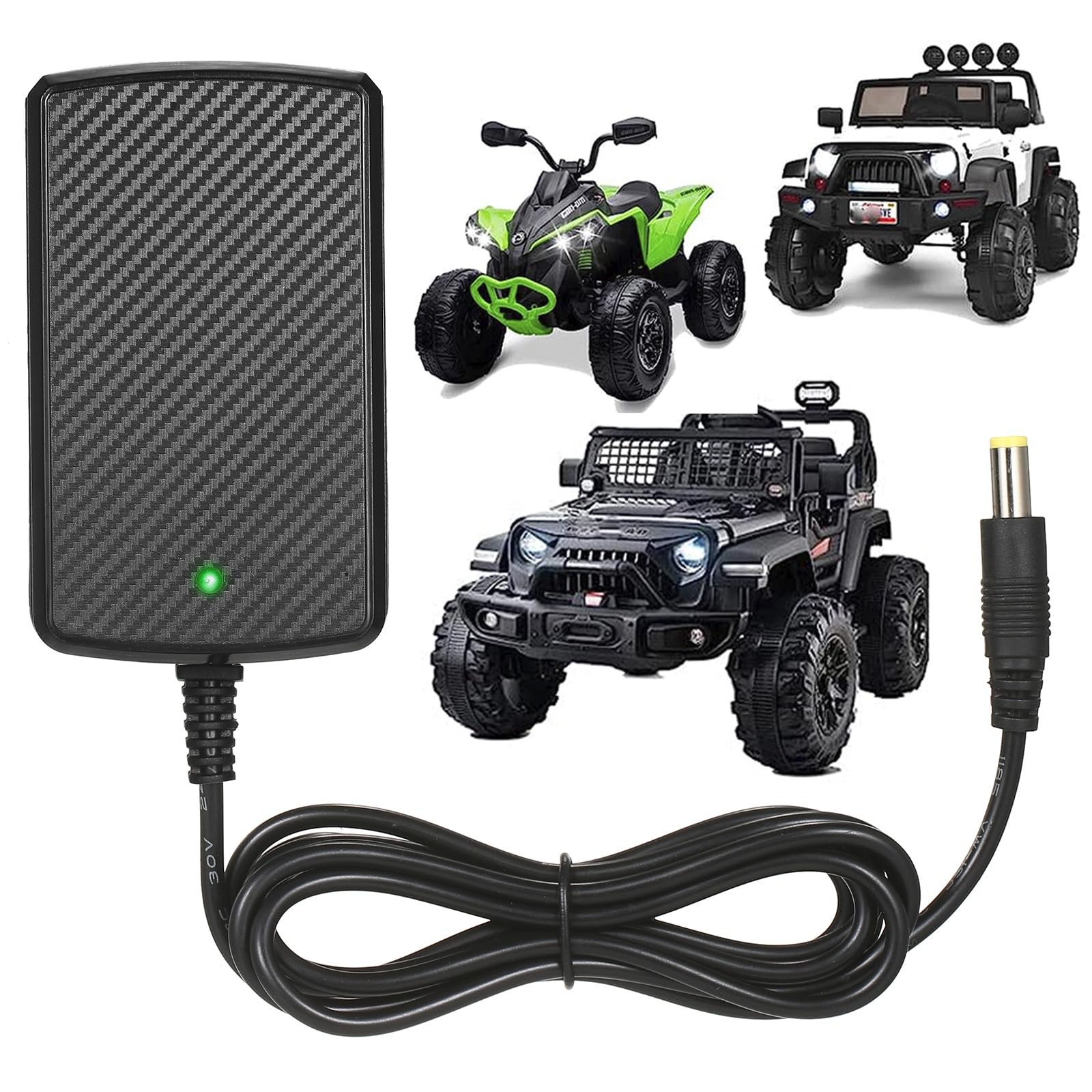 24V Charger for Kids Ride On Car Toys 24 Volt Battery Large, Black