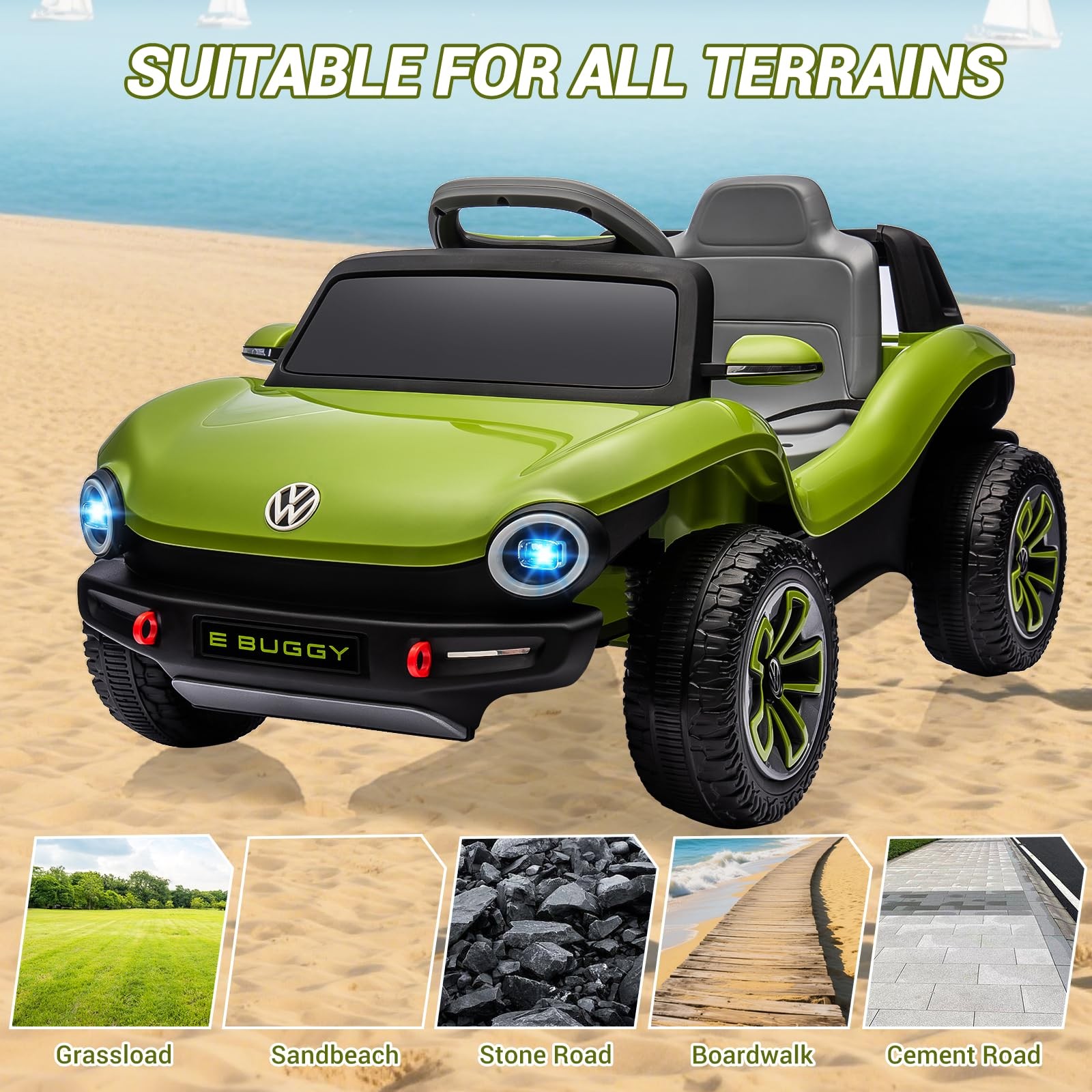 12V 7AH Ride On Car Toddler Electric Vehicle with Remote,Light, USB, Horn, Music