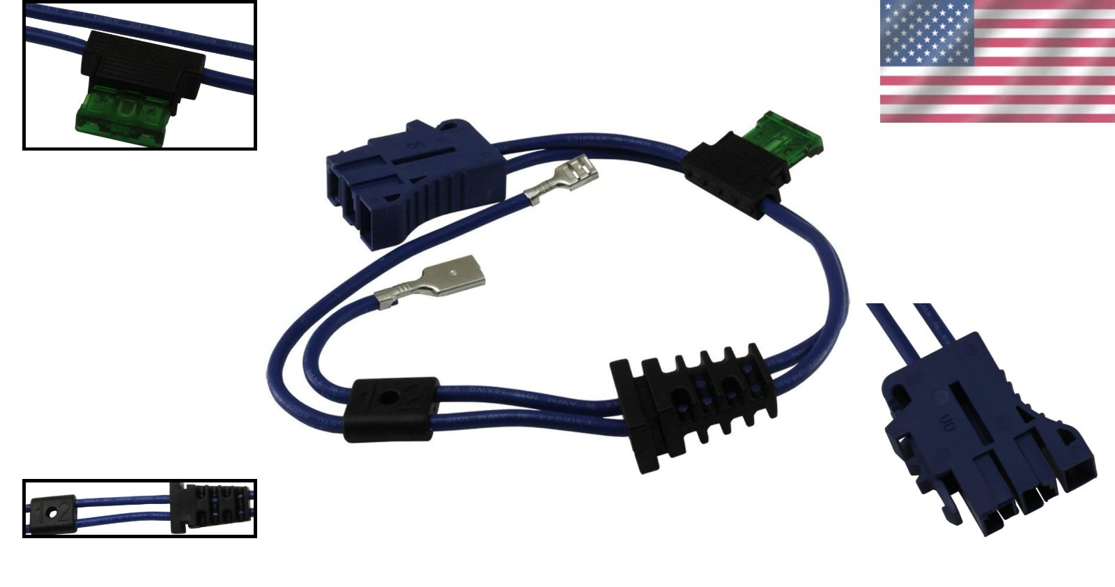 New Blue Peg Perego 12V Battery Connector for Gaucho, Gator & Sportsman
