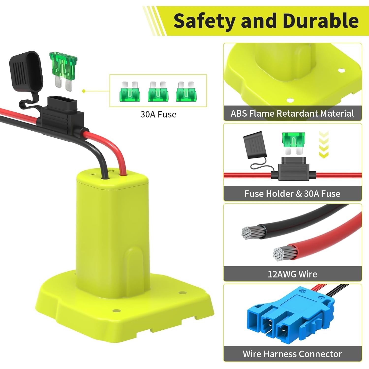 Power Wheel Battery Adapter for Ryobi 18V Battery Ride On Toys Connector