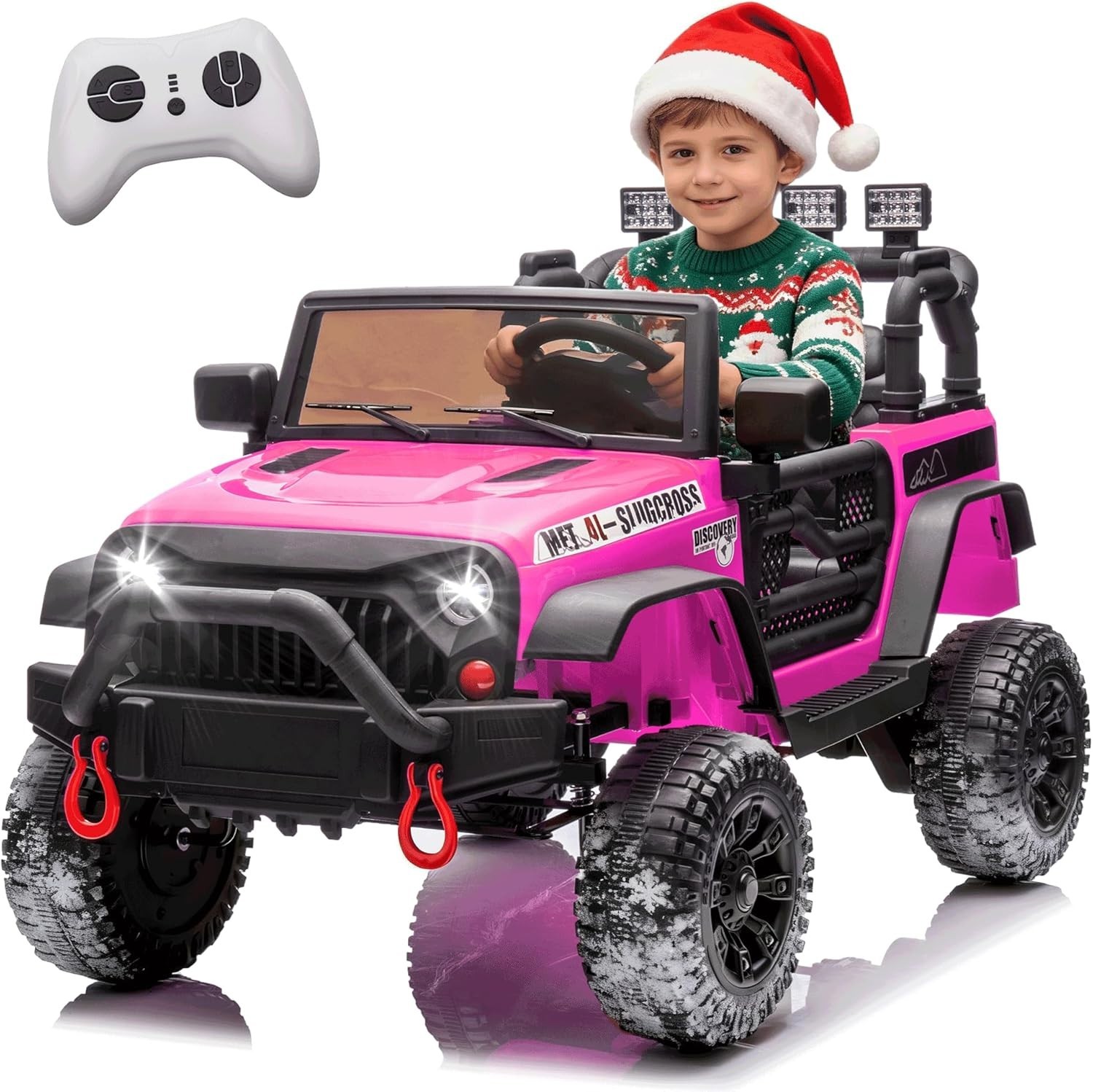 24V 400W Kids Ride on Car Electric Jeep Truck Toy Power Wheels with Remote, Rose