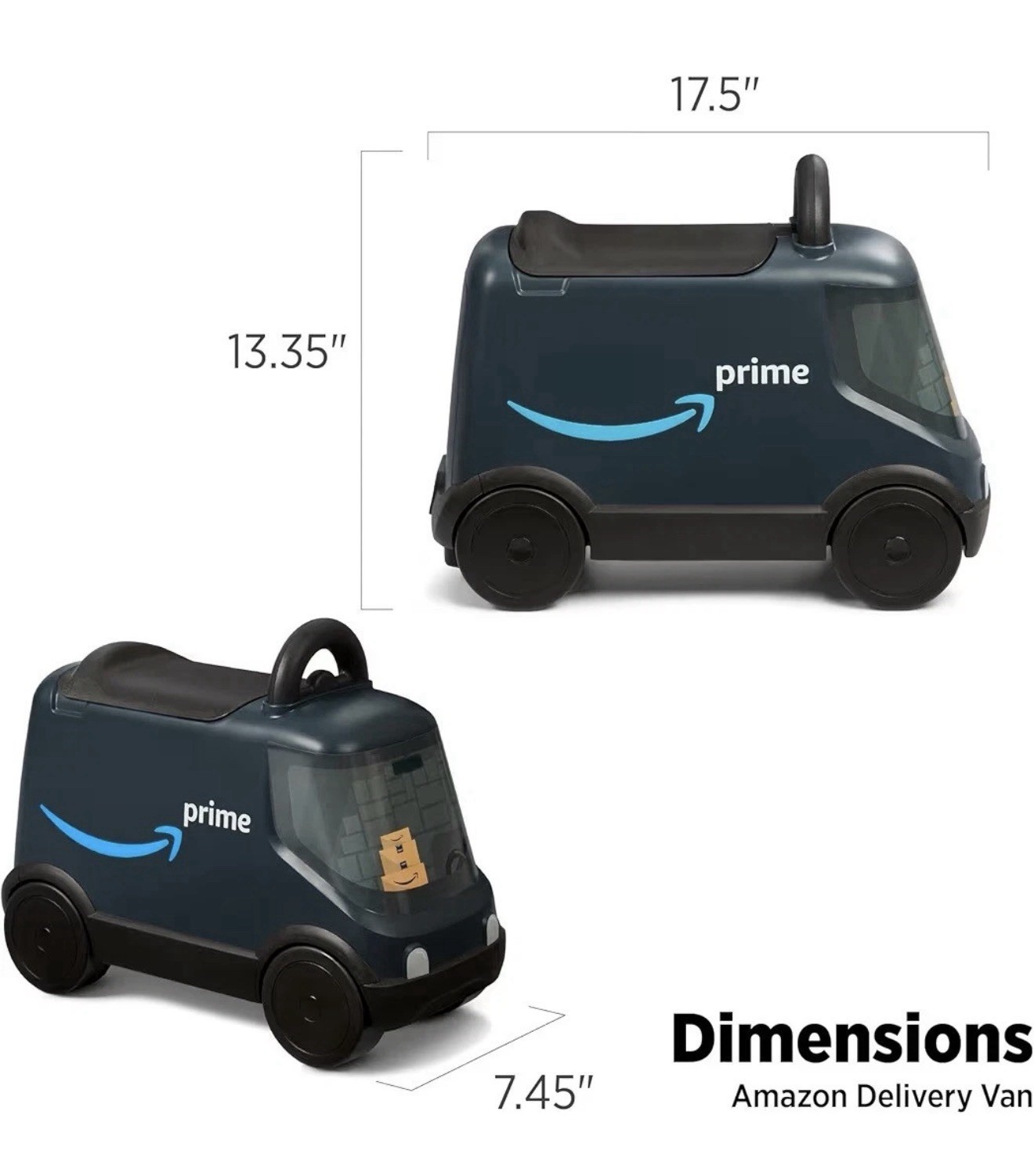 Amazon Delivery Van Ride on Toy for Kids, Blue Toddler Ride on Toy for Ages 2+