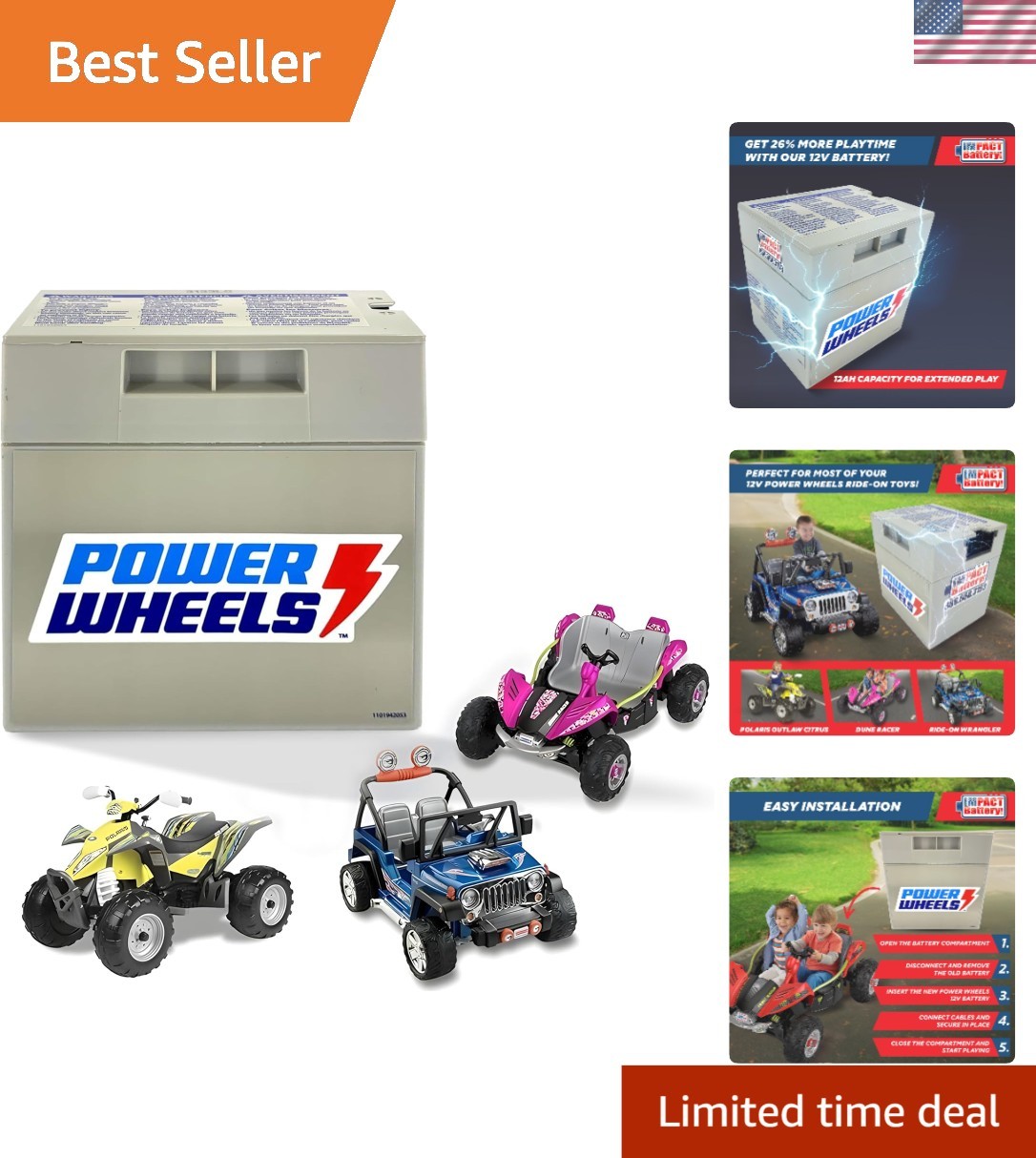12V Lead-Acid AGM Battery for Power Wheels – Long Lasting & Reliable Ride-On Toy