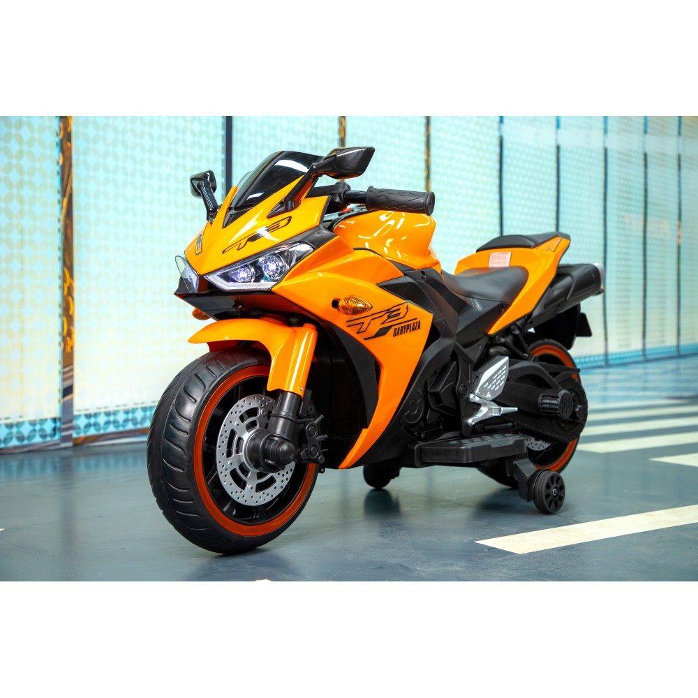 Kids 12V Electric Motorcycle with Trainning Wheels for 3-6 Years Boys Girls