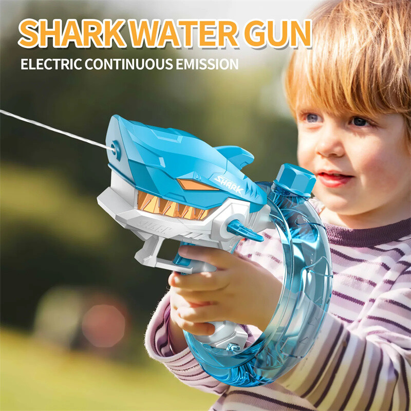 New Shark Electric Water Gun Toys Fully Automatic Continuous Fire Water Gun Larg