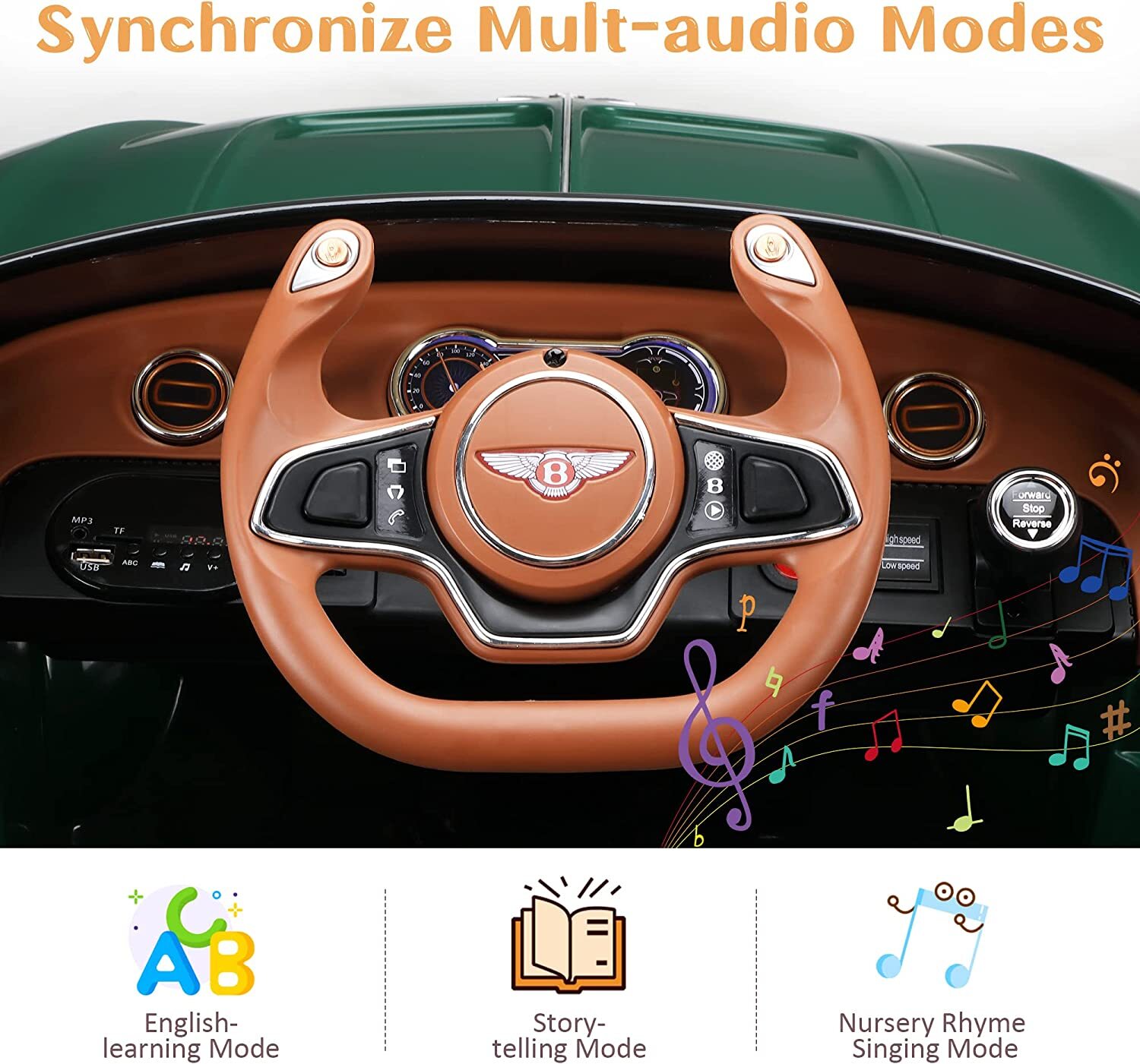 Licensed Bentley Kids Electric Ride On Car Toys w/ Remote Control 12V LED Lights