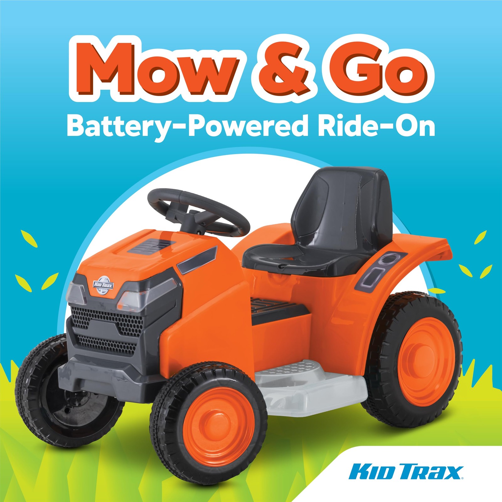 Kid Trax 6V Mow and Go Ride On Lawn Mower – Electric Cars for Kids, Toddler Outd