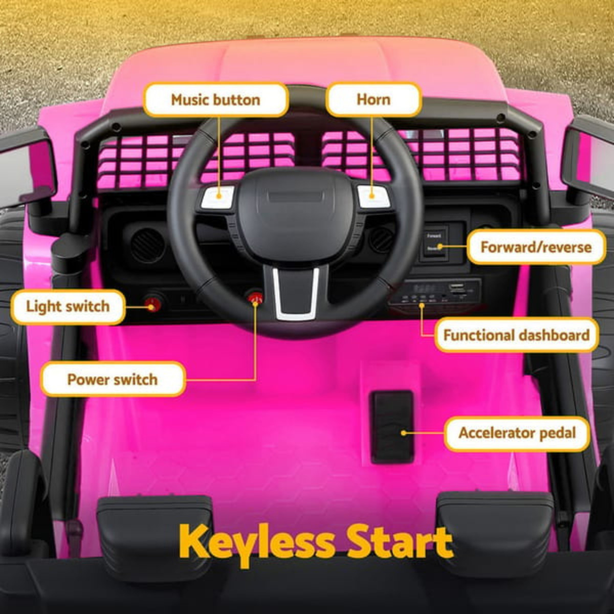 Pink Rigo Kids Ride On Jeep 12V Electric Car with Parent Remote Control