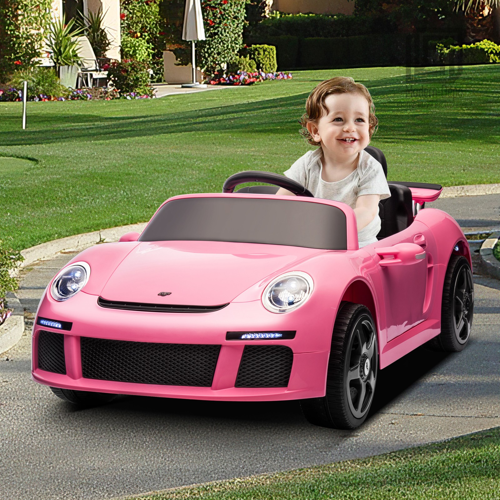 12V Kids Electric Car with Parent Remote Control, 2 Motors, Lights, MP3 Player