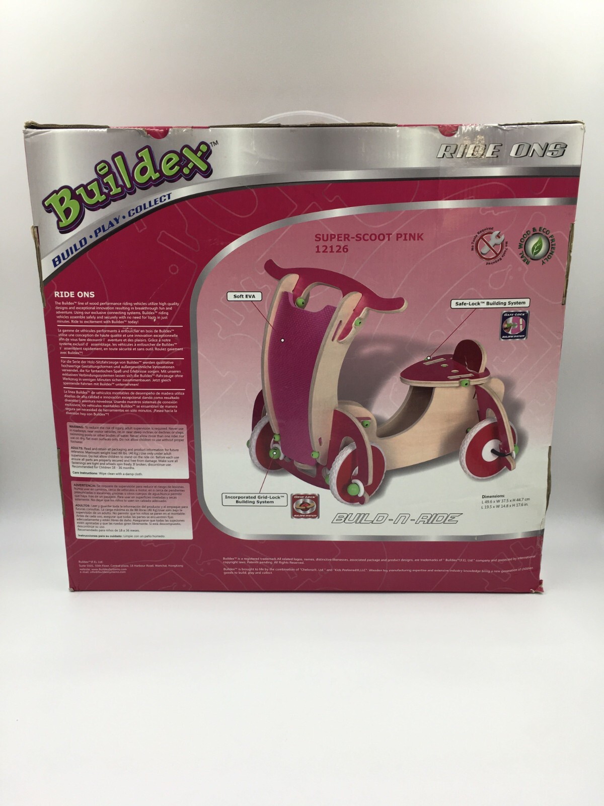 Buildex – Ride Ons – Super Scoot Pink (12126) – Childs Ride On Scooter