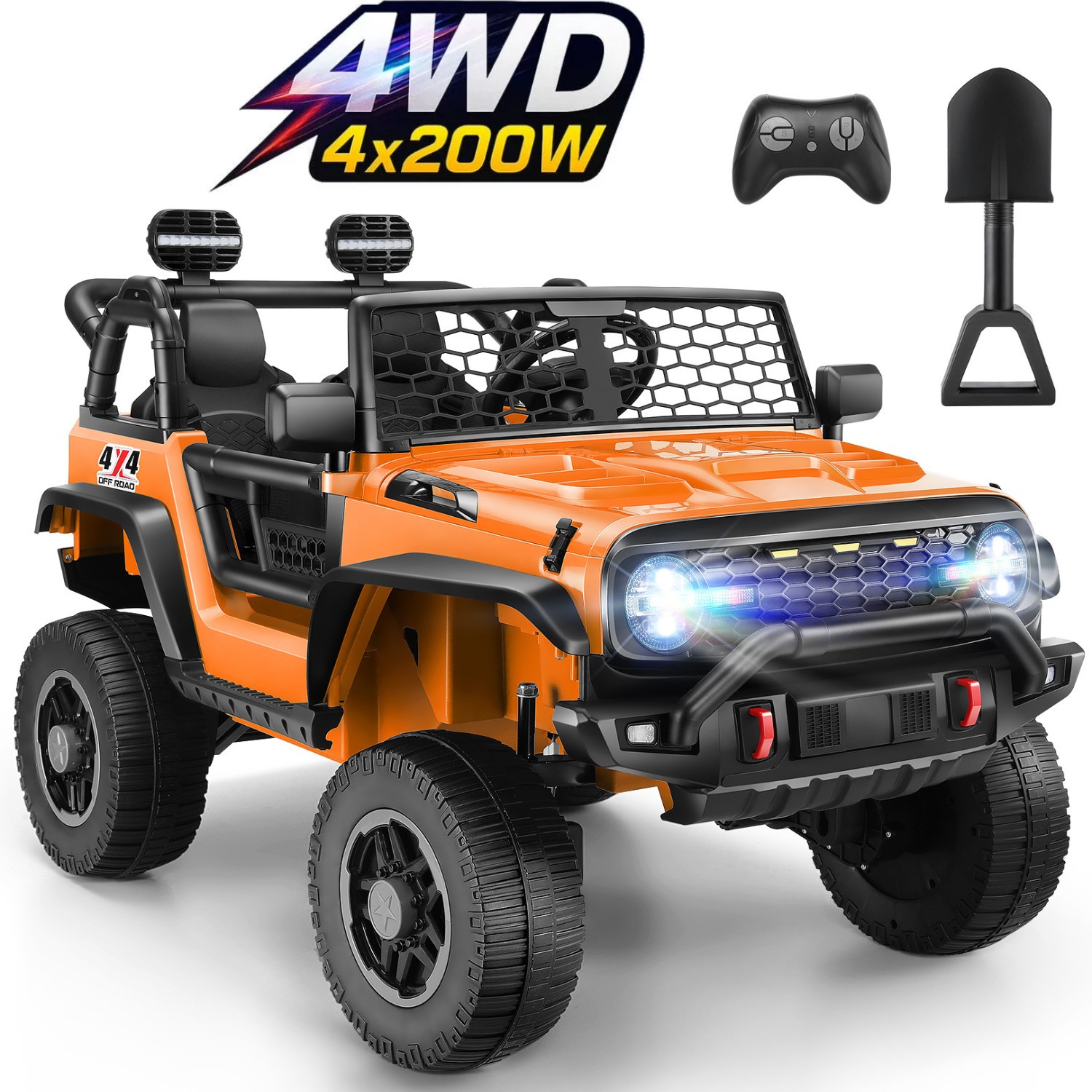 24V Ride on Car 4X4 2 Seater Electric Truck 4WD/2WD Switchable w/Remote Control-