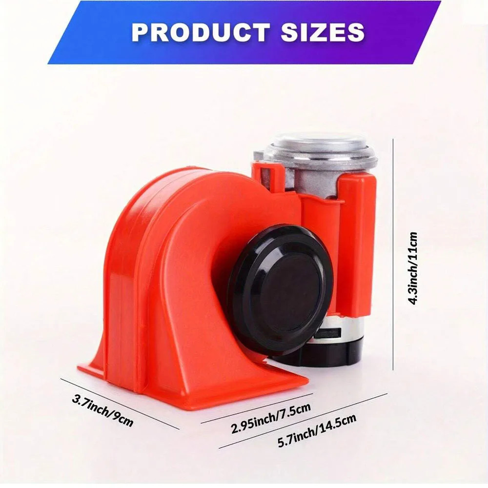 12V 138db Super Loud Snail Car Horn With Compressor Air Horn For Any 12V Vehicle
