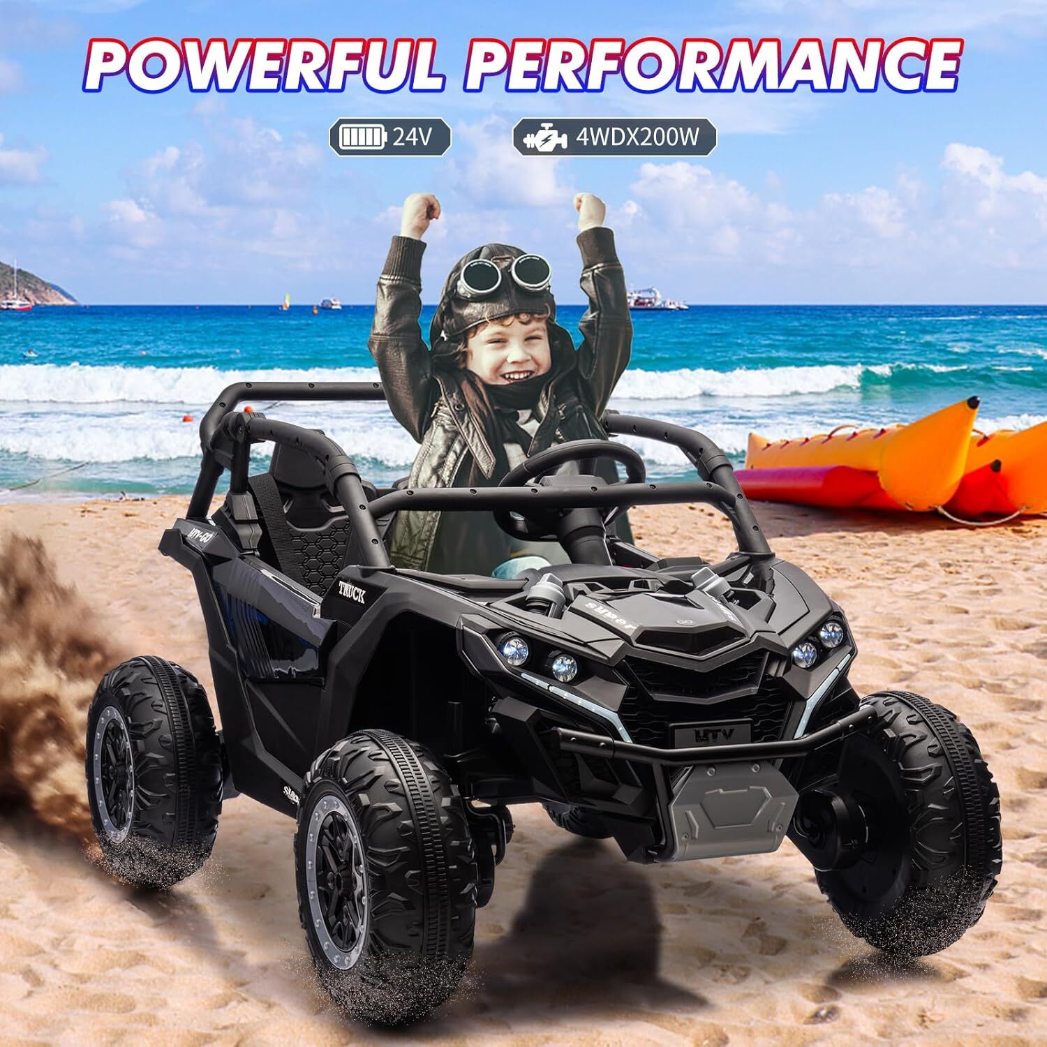 24V Ride On Car 2 Seater Ride On UTV 4x200W Powerful Engine Electric Vehicles