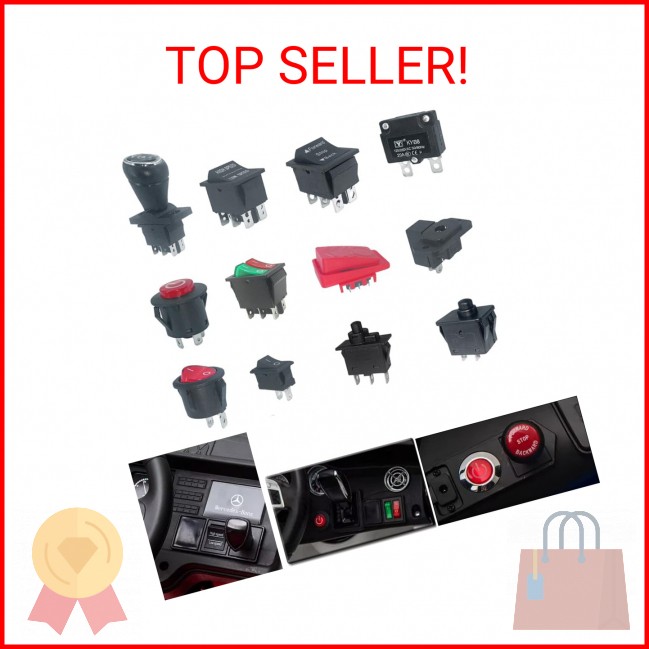 14PCS Set of Switch Kit for Power Wheels Kid’s Ride on Toys Replacement Parts, F