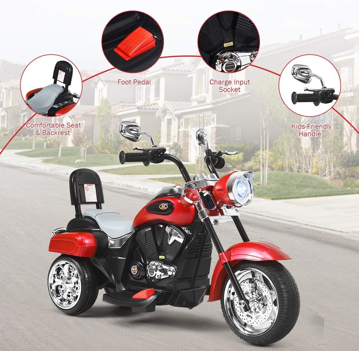 Rechargeable Electric Toddler Motorcycle for Boys Girls Gift