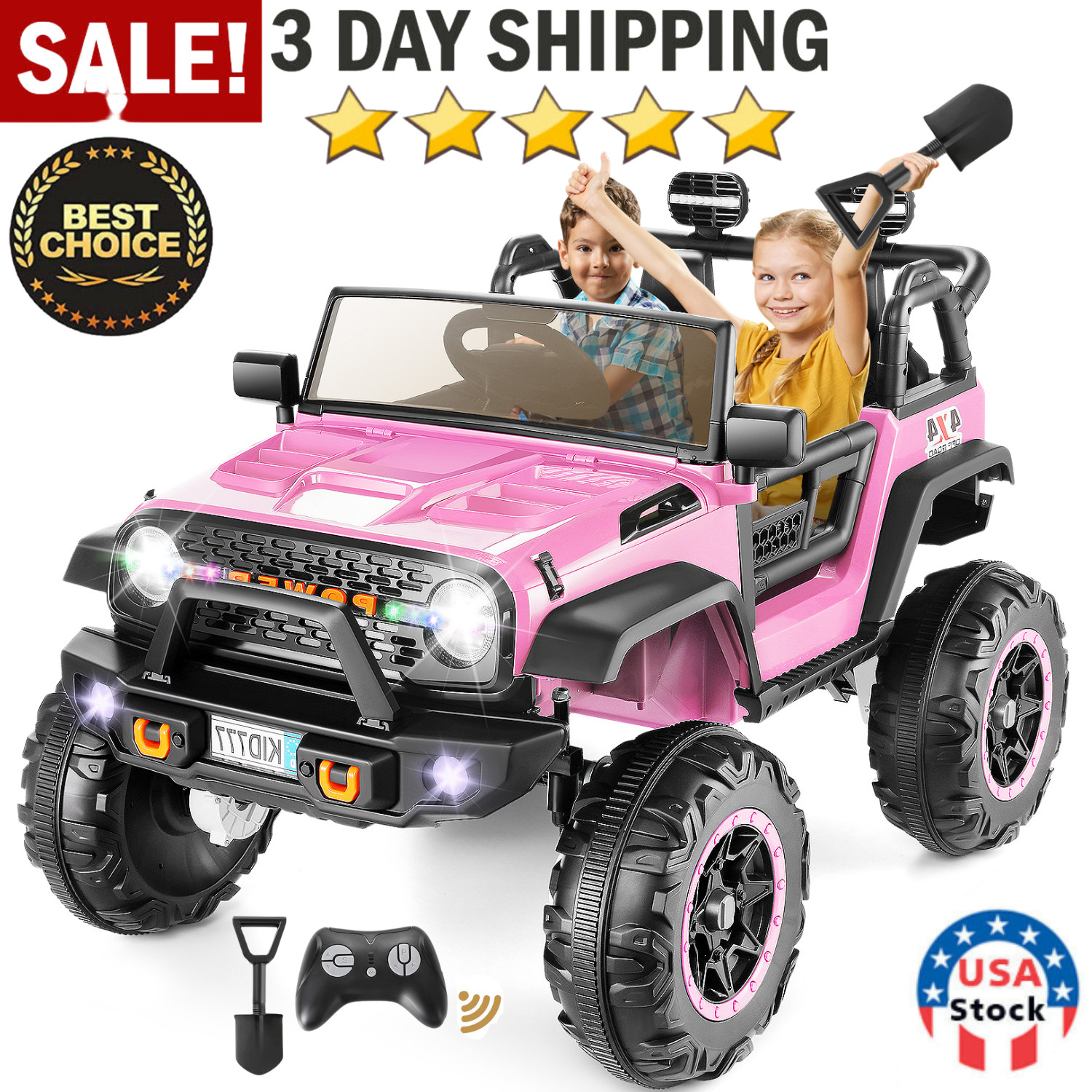 24V Kids Ride on Car,Electric Truck 400W Motor 3 Speed 4×4 Powerful Engine Gift