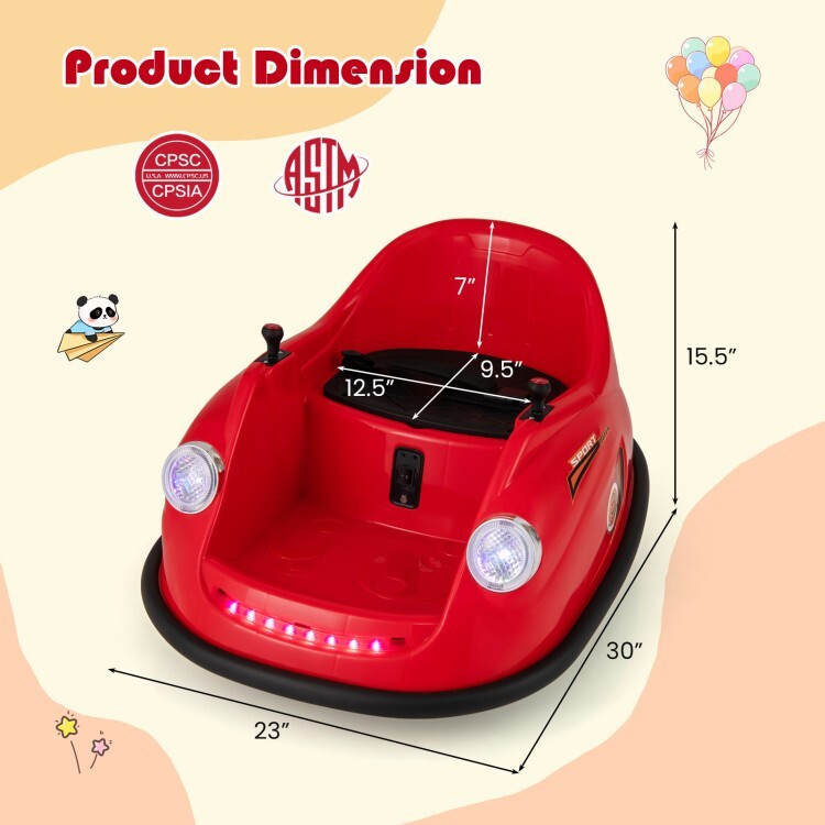 12V Battery Powered Electric Kids Ride on Baby Bumping Toy Car w/Remote Control