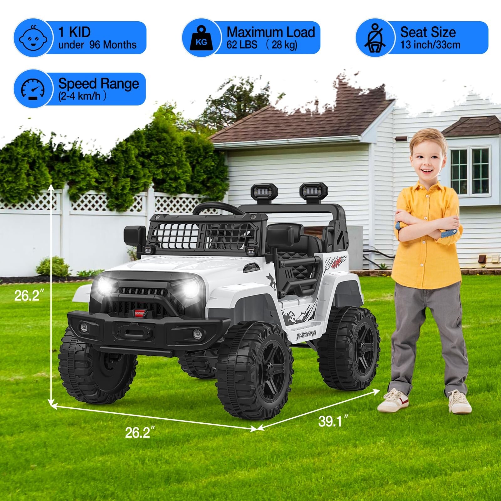 Ride on Truck Car 12V Kids Electric Vehicles W/Parent Remote Control & LED Light