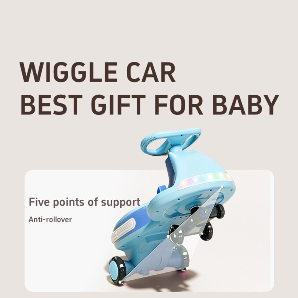 Dual Drive 2-in-1 Glide Car, Full Lights, Silent Wheels, Built-in Bluetooth