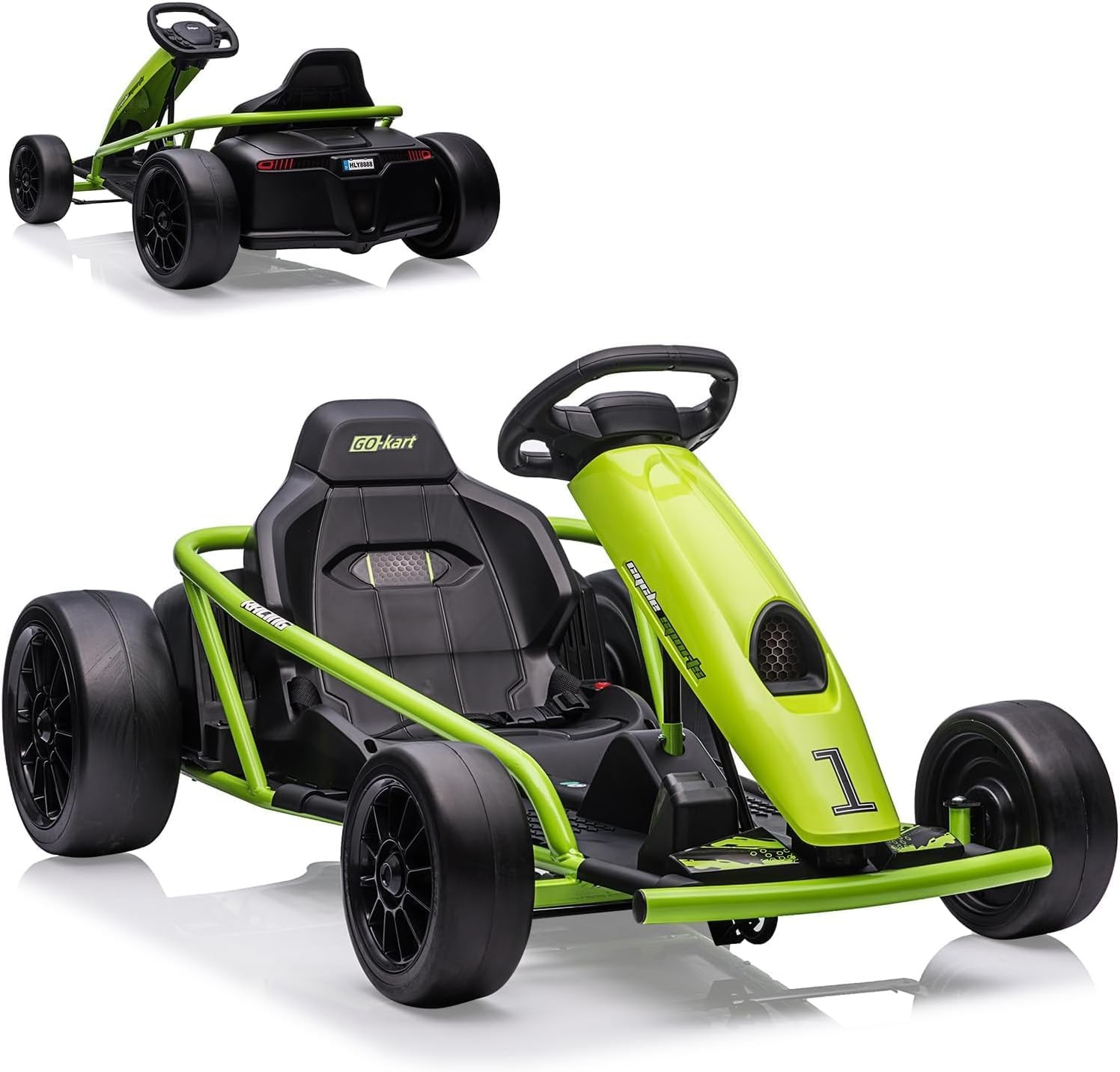 24V Go Kart 300Wx2 Motors 9Ah Battery for Kids 8-12 Years Extra Powerful