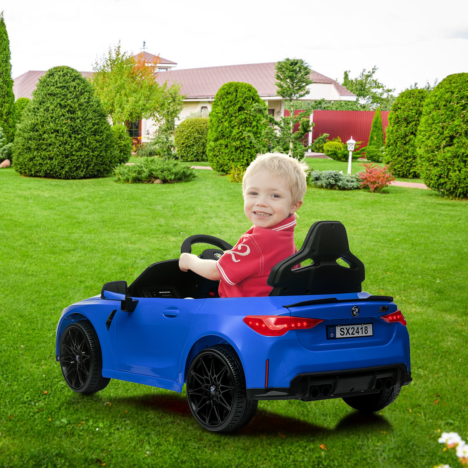 Licensed BMW M4 Electric Ride-On Car 12V for Kids w/ Twin Motors 2 Control Modes