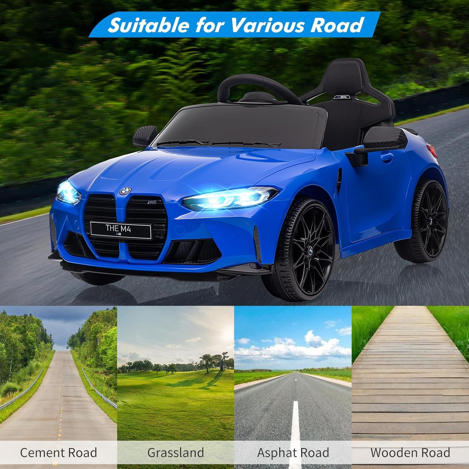 Garvee 12V Ride on Car for Kids,Licensed BMW M4 Electric Car for Boys and Girls