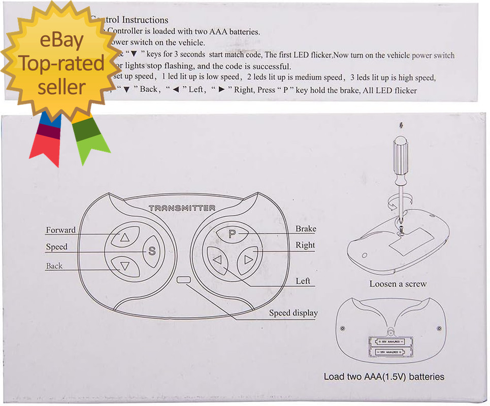 JR1958RX-2S Kids Powered Ride on Car 2.4G Bluetooth Remote Control and Receiver