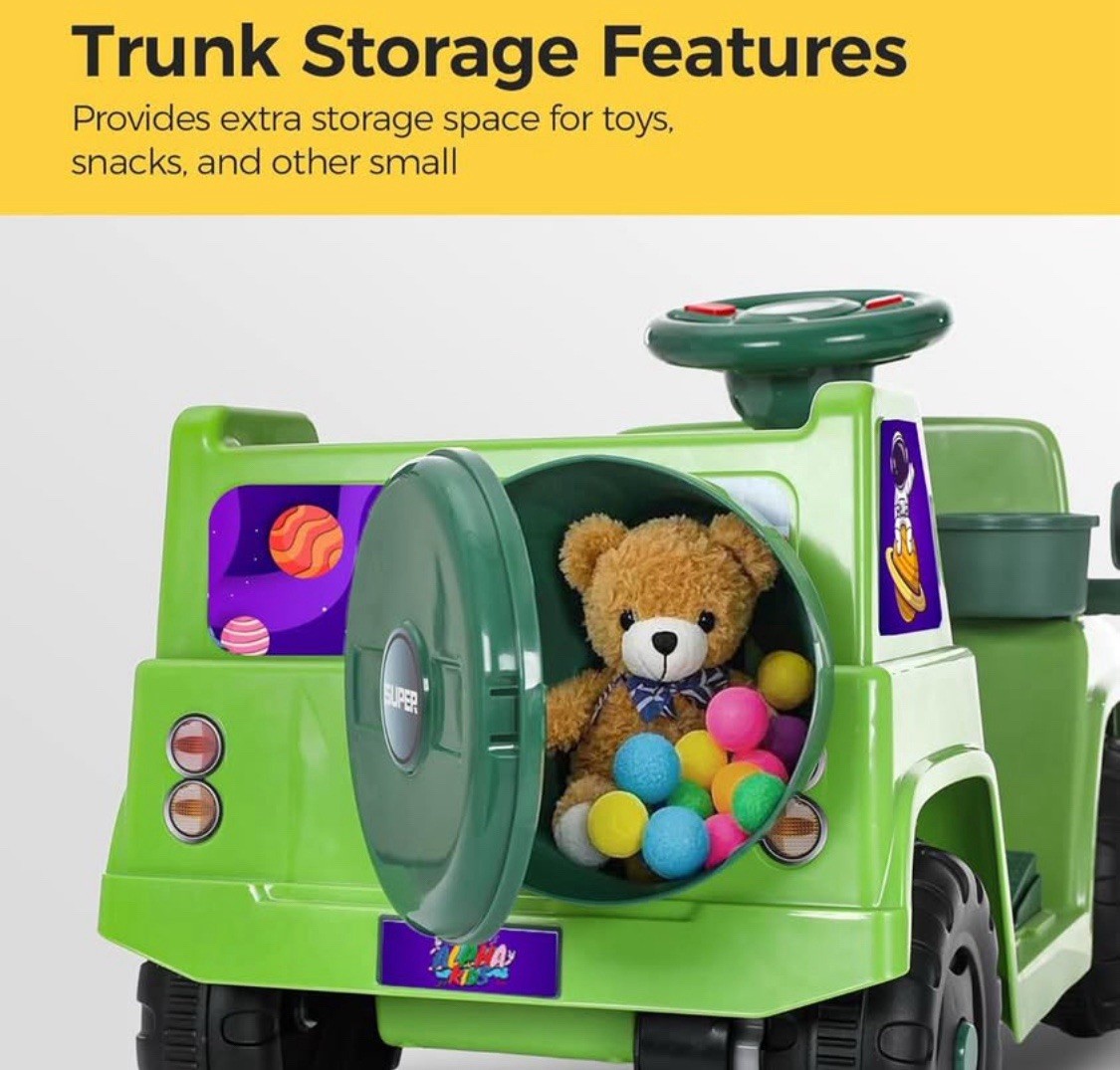6V Interactive Electric Car for Toddlers, Stellar Galaxy Theme Wiggle Car