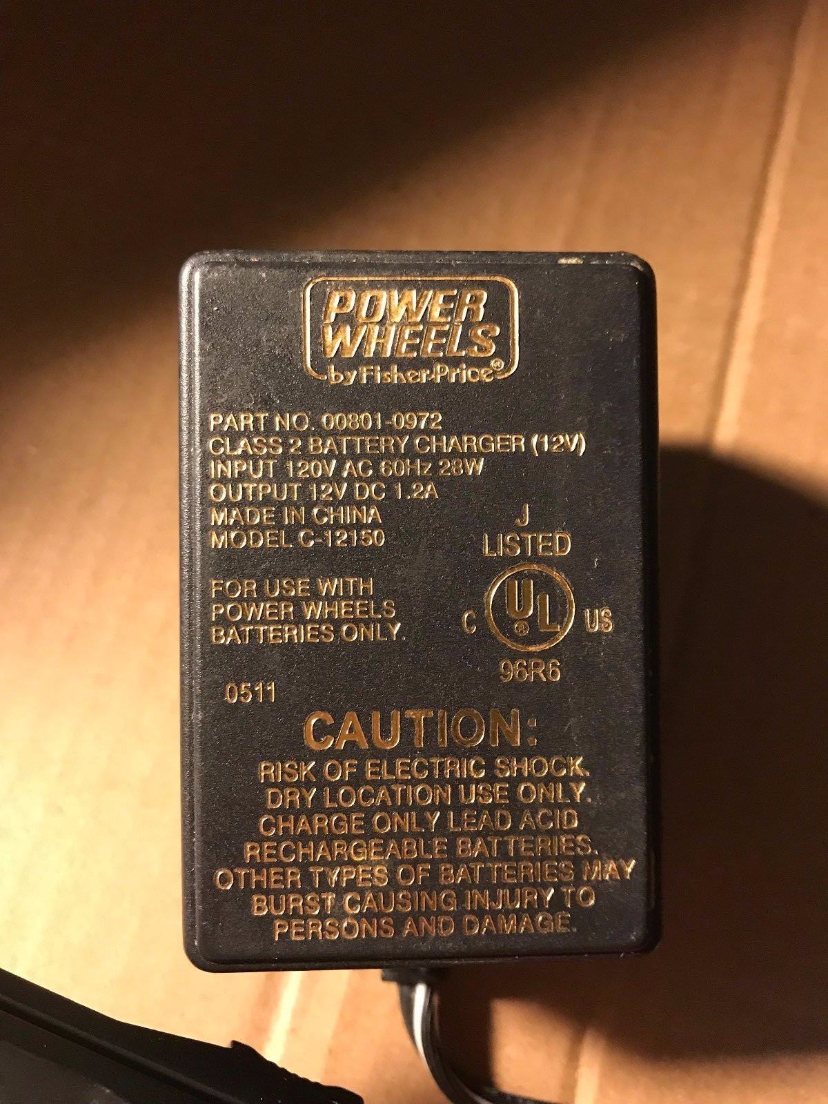 Original Fisher Price 00801-0972 Power Wheels 12V Battery Charger C-12150