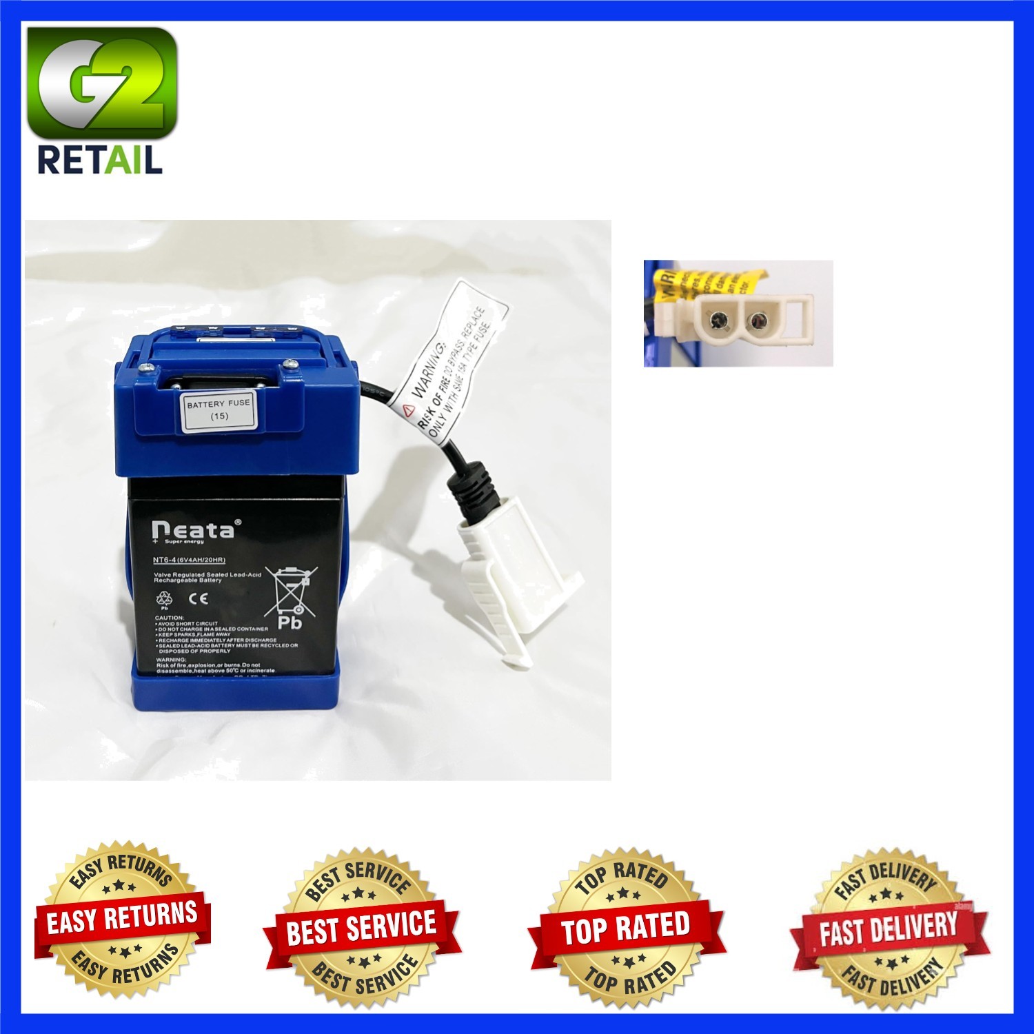 Reliable 6 Volt Rechargeable Battery for Batman Batmobile & Other Ride-Ons