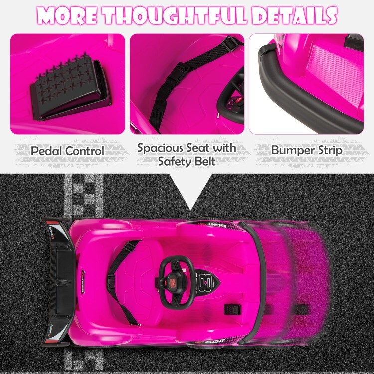 Go Kart Kids 6V Battery Powered Ride On Toy w/ Remote Control & Safety Belt Pink