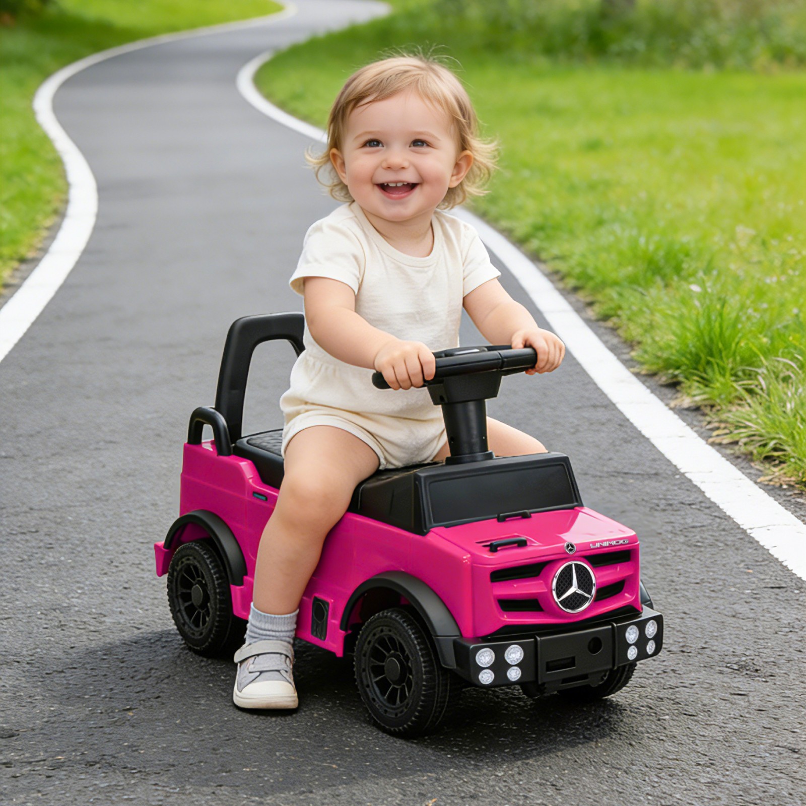 Kids Ride On Cars Outdoor Stroller Mercedes Licensed Wagon Push Car for Age 1-3