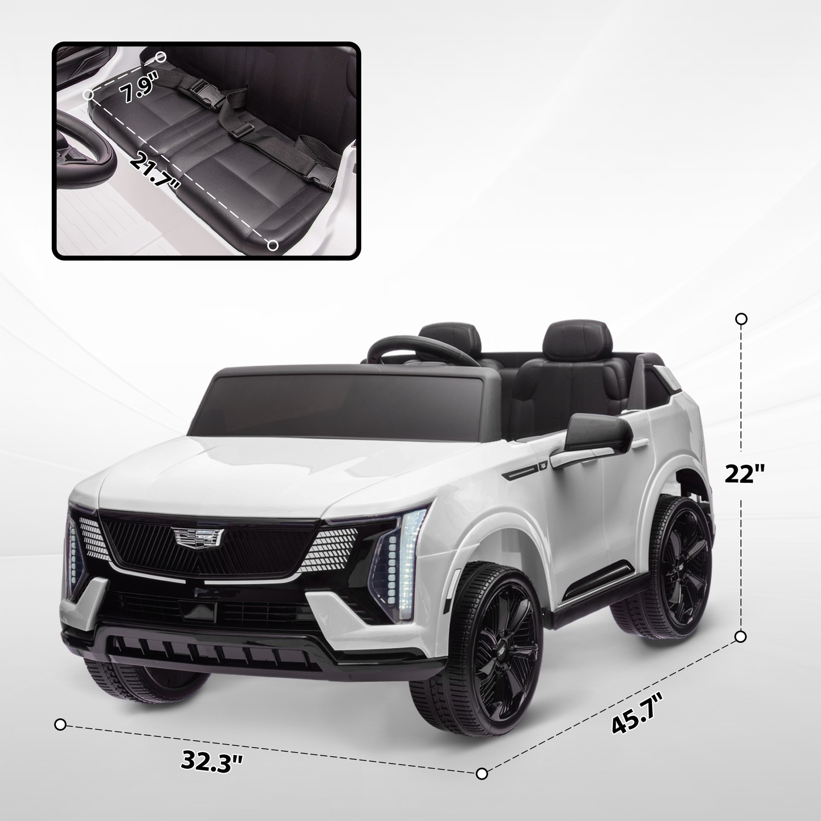 2-Seater 12V 10AH Ride on Truck with Remote Control, White