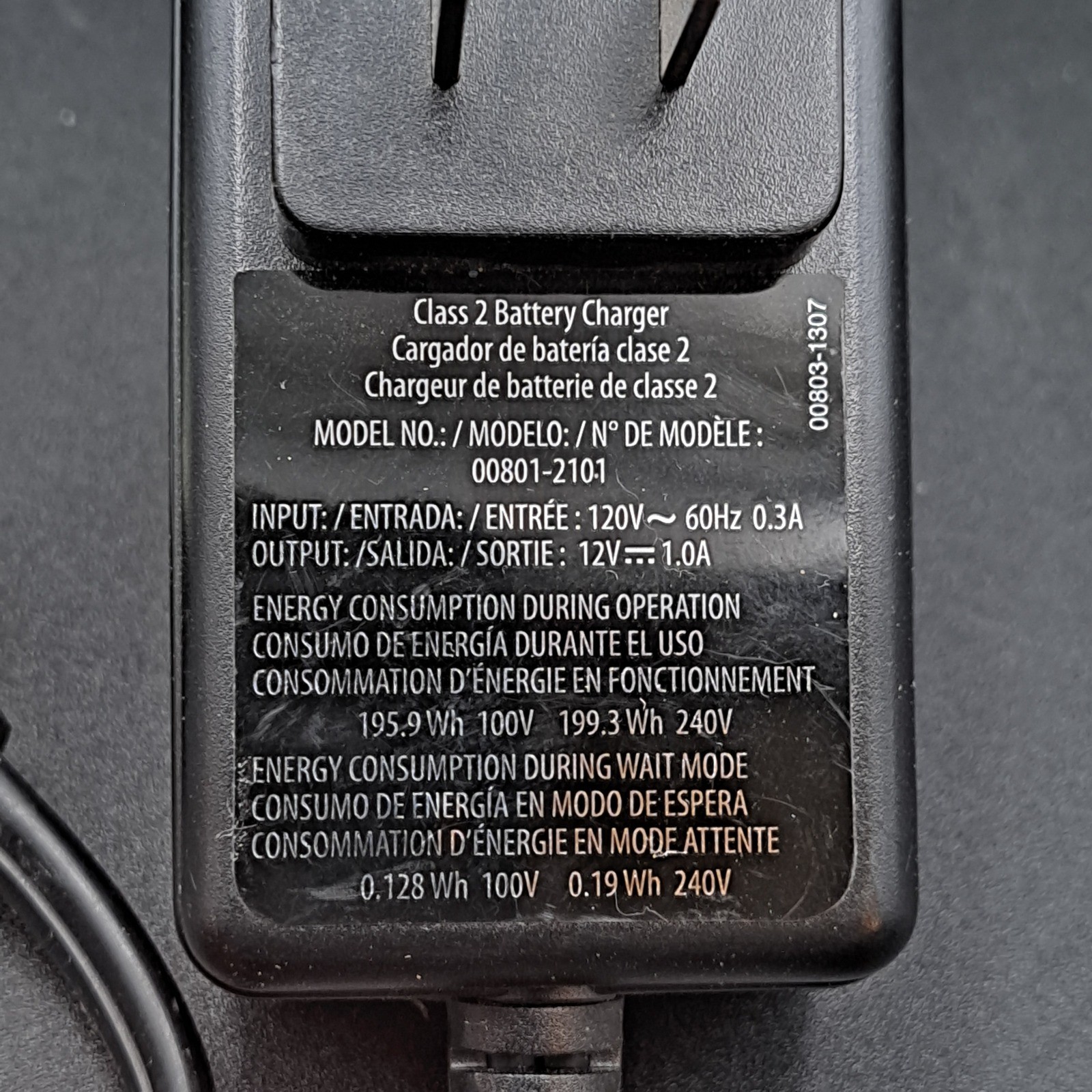 Fisher-Price Power Wheels 12V Battery Charger 00801-2101 Gray Connector 1.0A