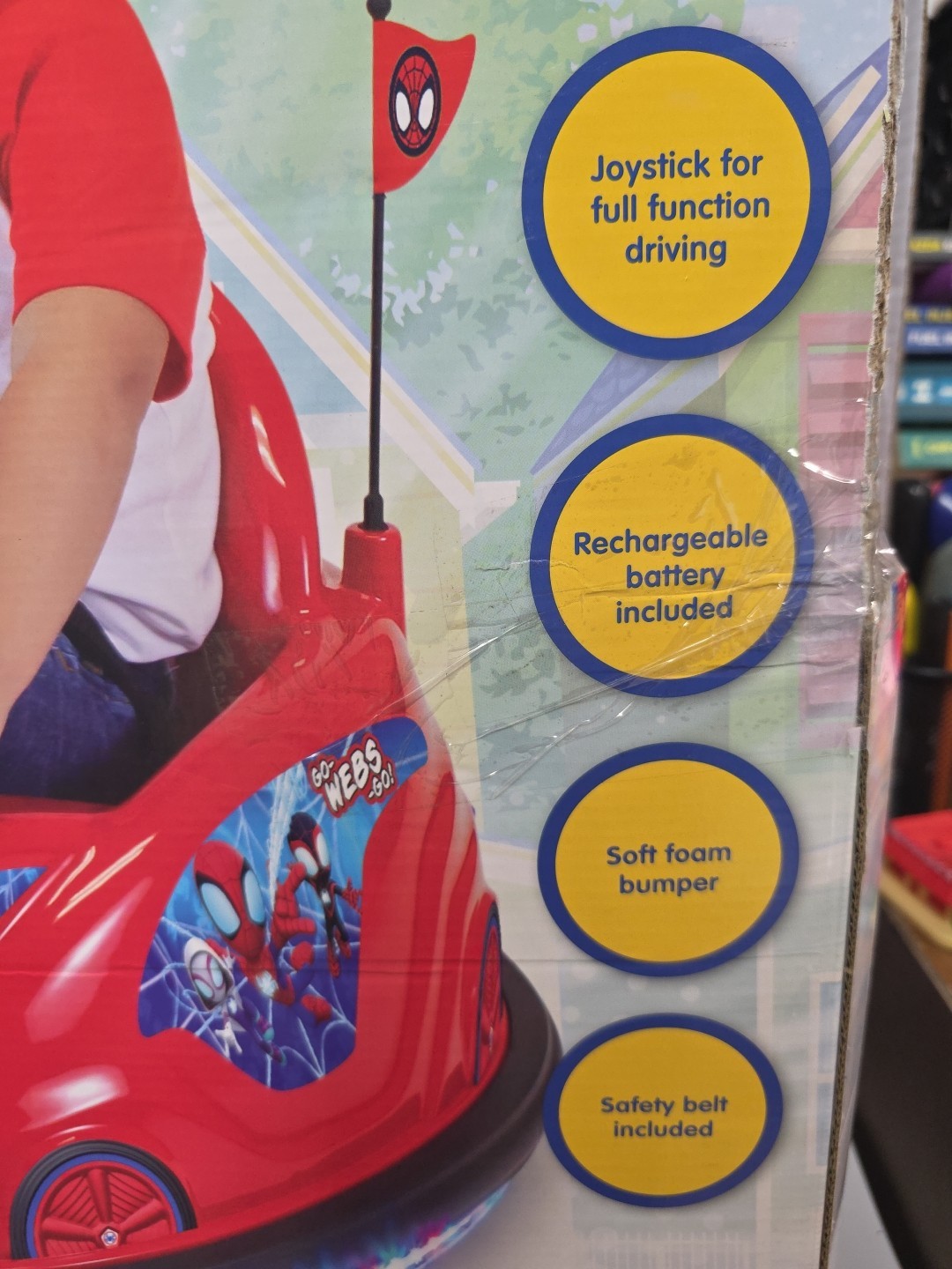 Spidey And His Amazing Friends Bumper Car Ride On 6 Volt NIB Marvel Disney Junio