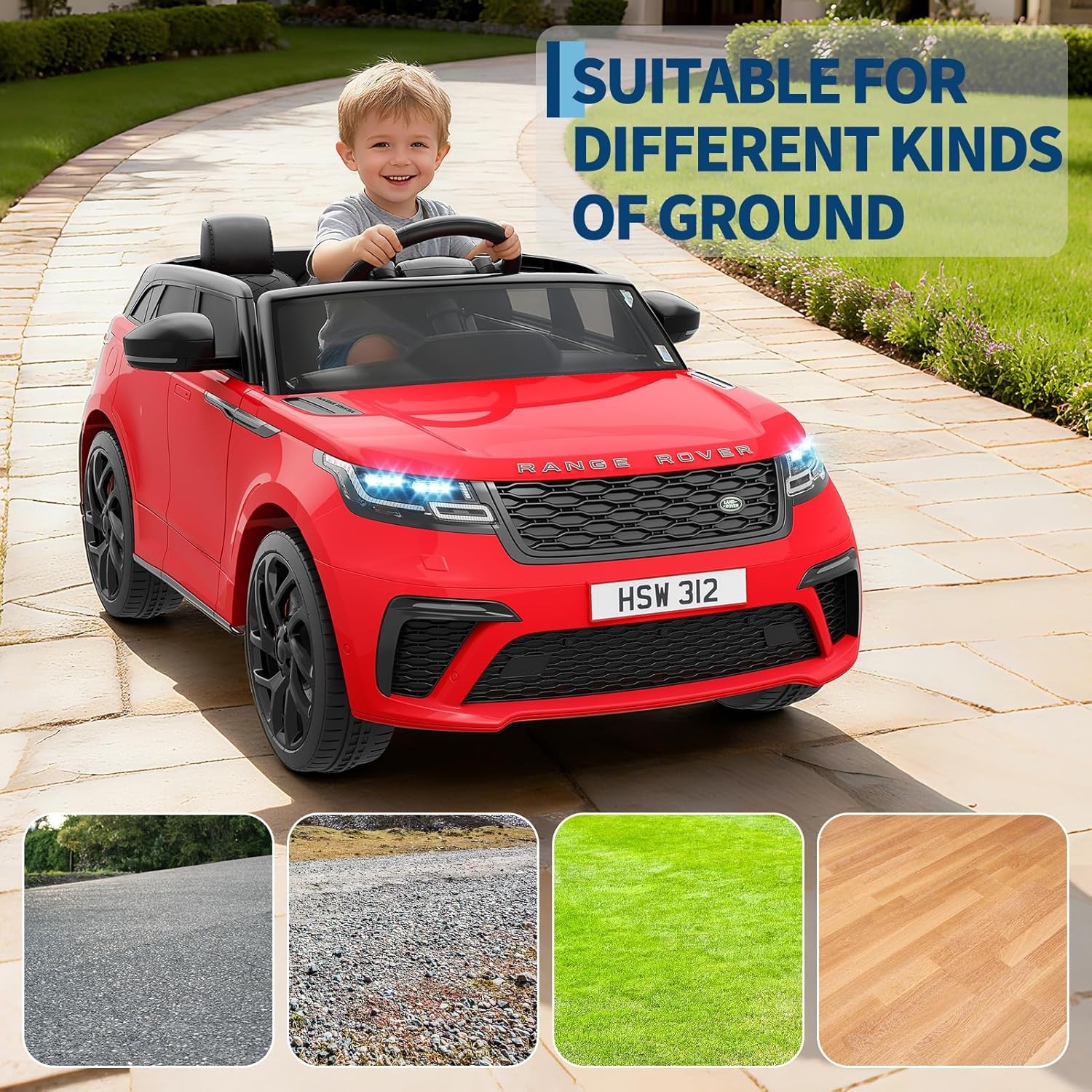 Kids Ride On Electric Car with Remote Licensed Land Rover for 4-8 w/ Mp3 Player