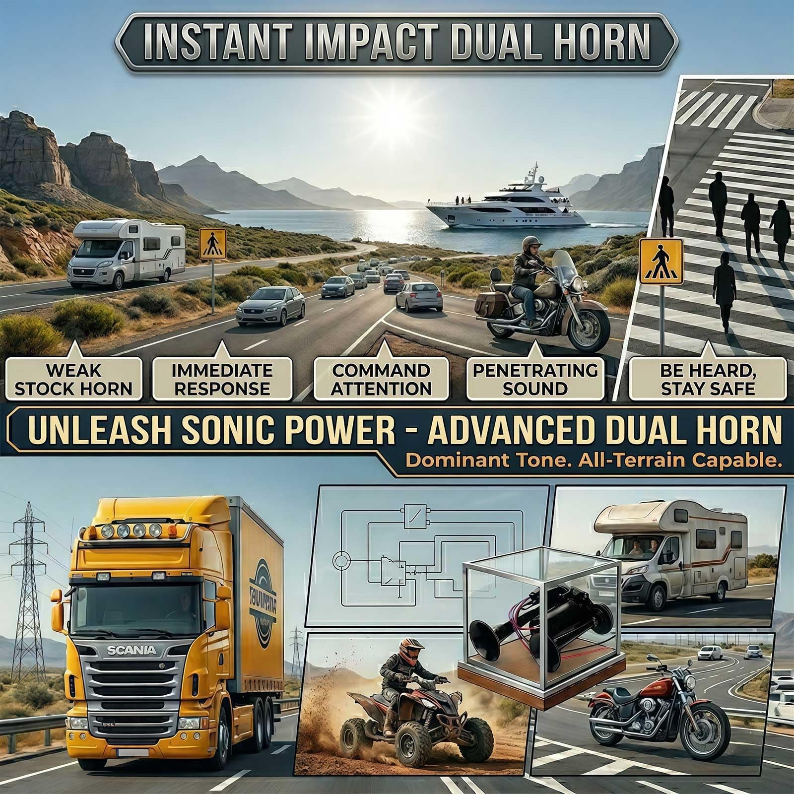Air Horn for Car, 12V Electric Air Horn for Trucks, Boats,SUVs, Motorcycles, …