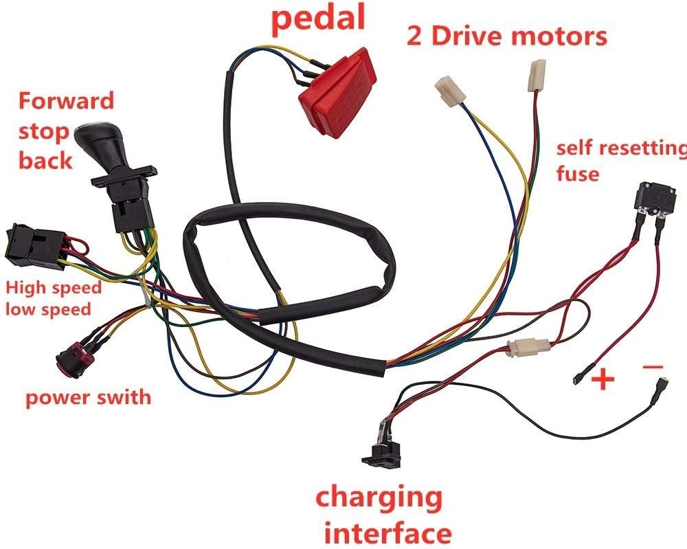 Complete Electric Ride-On Car DIY Accessory Set – Wires & Switch Included