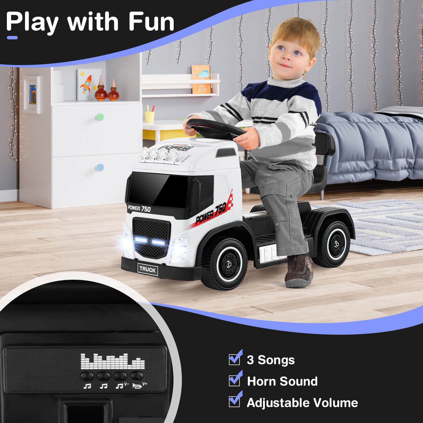 6V Kids Ride-on Truck 2-in-1 Toddler Electric Car for Boys & Girls Birthday Gift