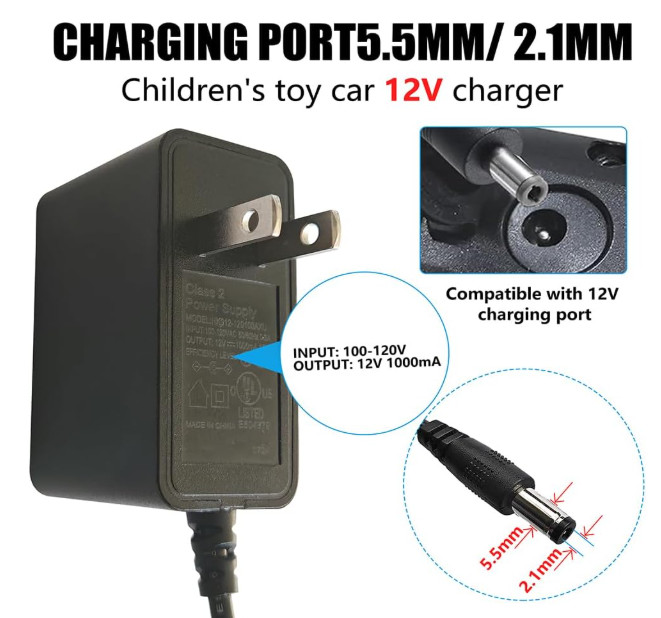 12V Kids Charger for Ride On Toys Car, 12V Ride-on Toys SUV Car Battery Charg…