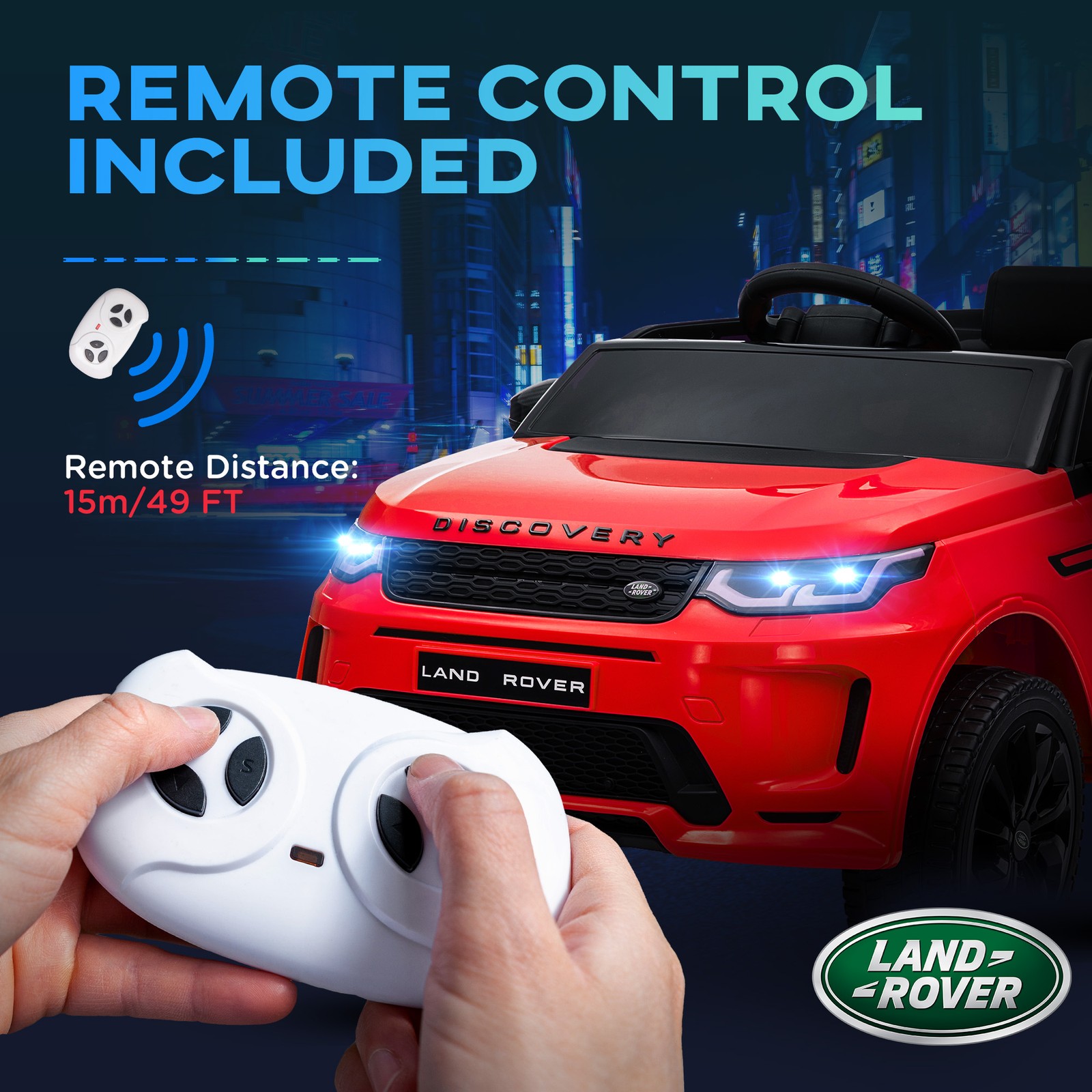 Land Rover Licensed 12V Kids Ride on Car w/ Soft Start, Red