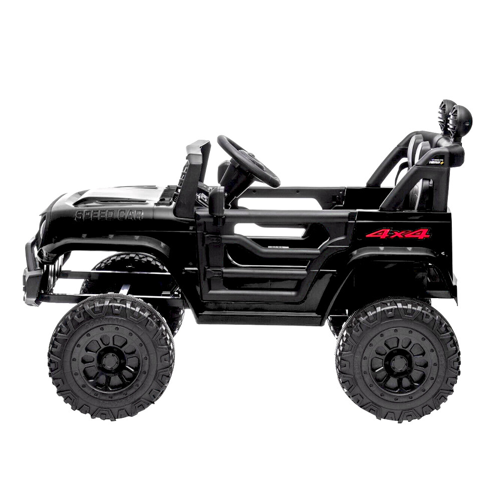 Black 12V Kids Car Power Wheels Ride-on Truck Vehicle w/Remote Control LED Light