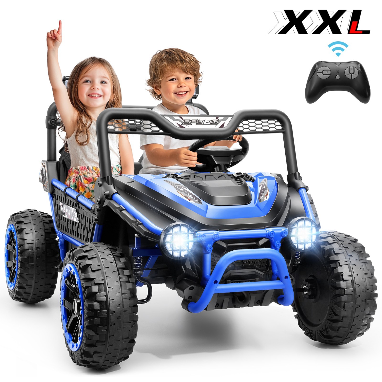 24V Kids Electric Car Ride on Toy UTV Battery Power Wheels with 22″ Wide Seat US