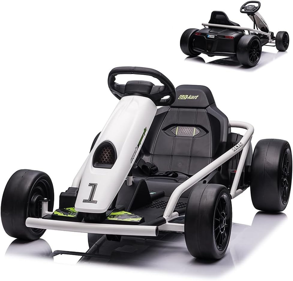 24V 9Ah Ride-on Electric Go Kart Car Toy 8.1 MPH Power Wheels Load 155 Lbs 300w