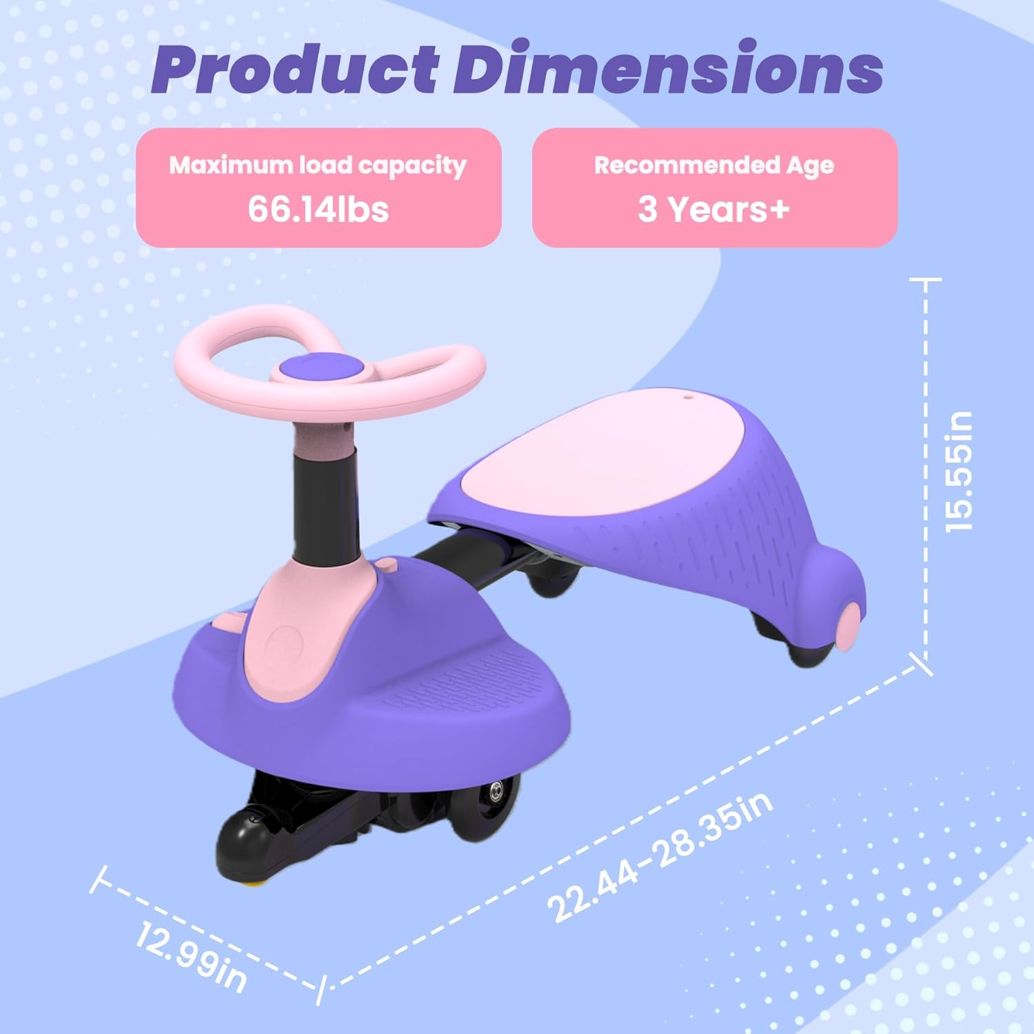 Electric Wiggle Car for Kids,6V Wiggle Car with LED Flashing Wheels & Music Spea