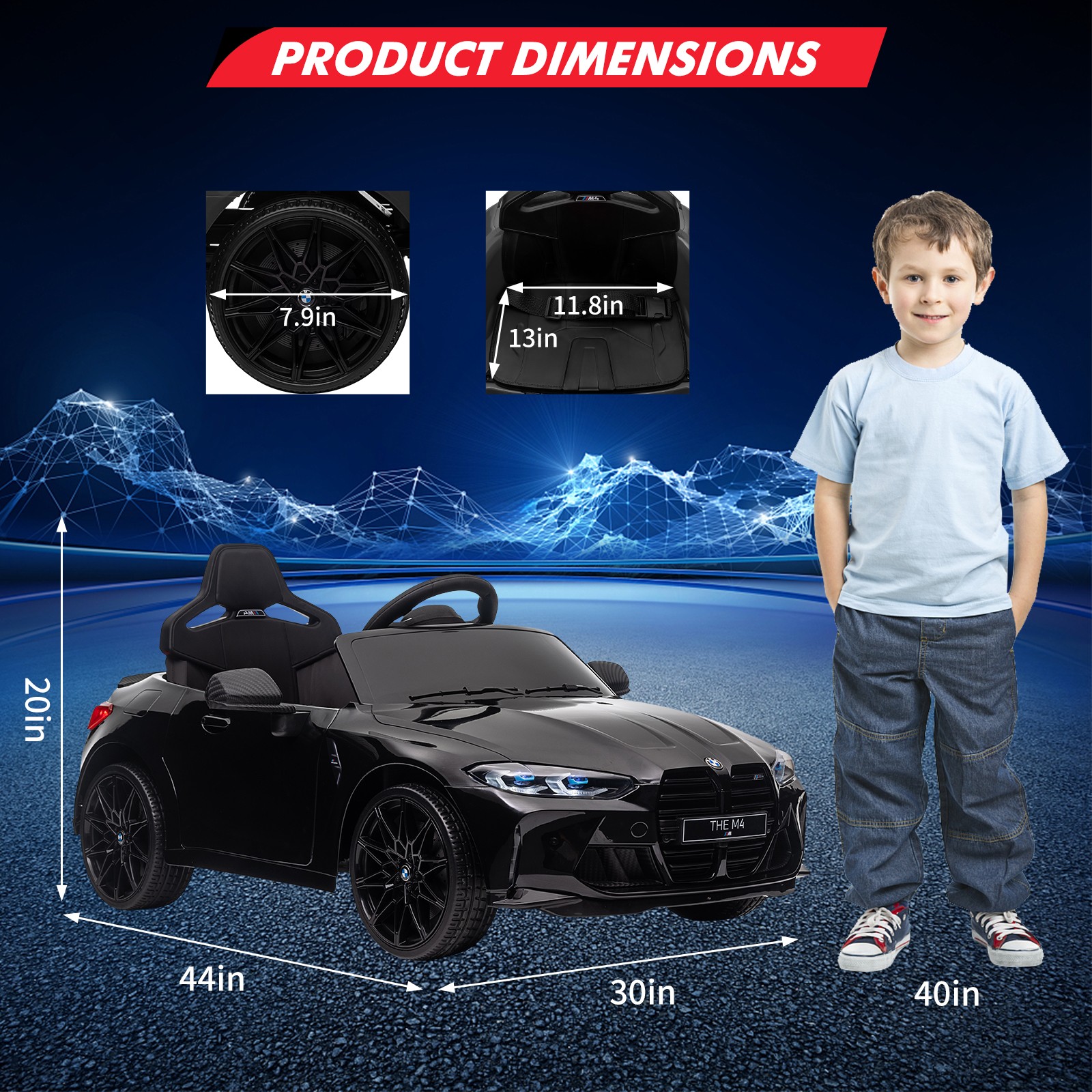 Bmw M4 Toddler Electric Car Authorized Battery Powered Vehicle Remote For Kids