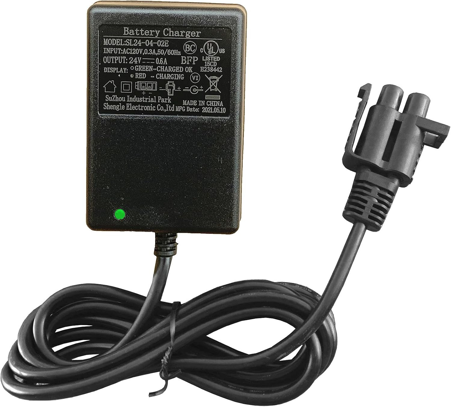 24V B-Type Plug Charger, for 24-Volt Gravedigger Monster Truck & Yamaha Grizzly